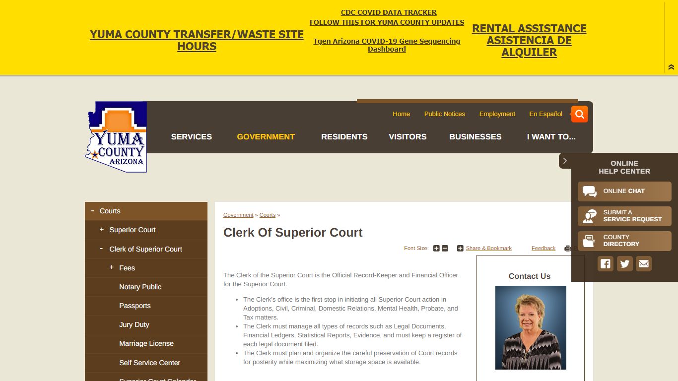 Clerk of Superior Court | Yuma County